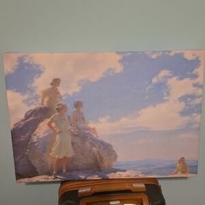 Scenic Blue and Cream Art Painting